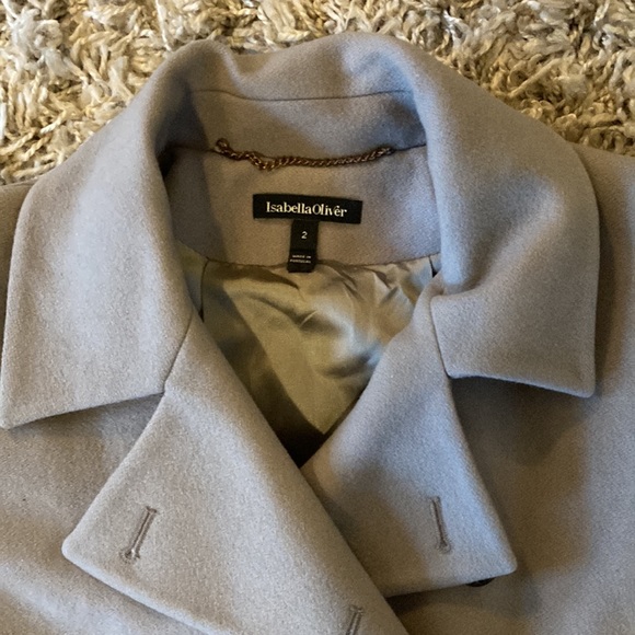 Isabella Oliver grey zip back swing coat - Picture 3 of 7